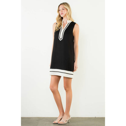 Sleeveless Contrast Trim Dress