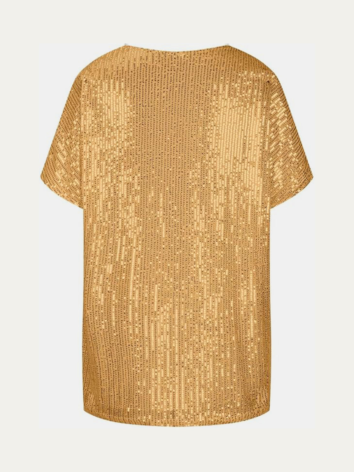 Size Inclusive Sequin V-Neck Short Sleeve Top