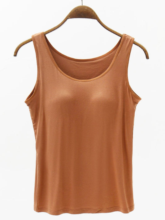 Ashley Size Inclusive Wide Strap Modal Tank with Bra