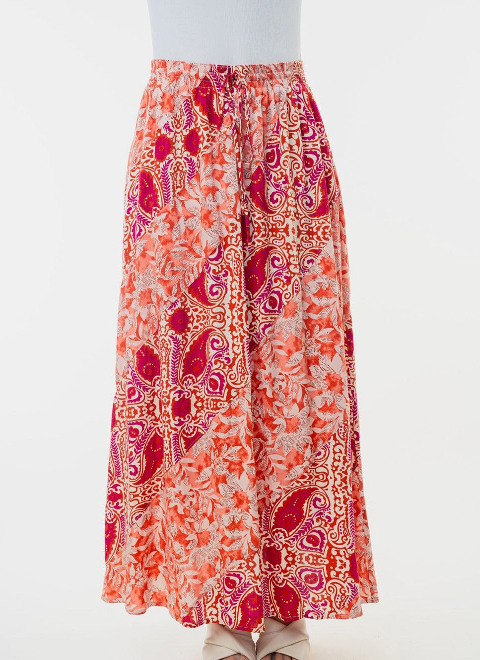 Sunset Hues Floral Woven Skirt