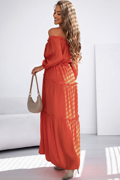 Deep Orange Dinner Date Maxi Dress