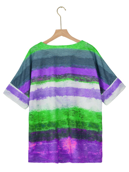 Rio Dreams Size Inclusive Color Block Round Neck Half Sleeve T-Shirt