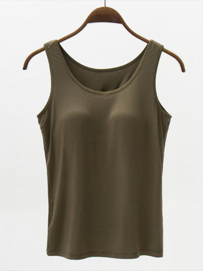 Ashley Size Inclusive Wide Strap Modal Tank with Bra