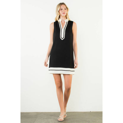 Sleeveless Contrast Trim Dress