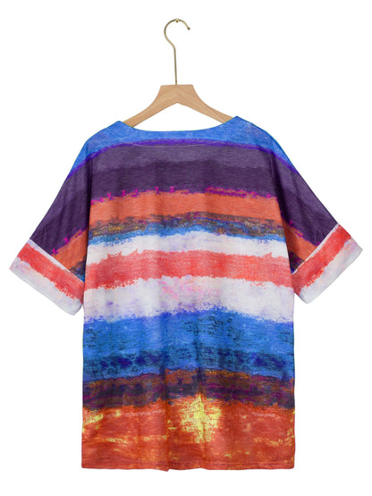 Rio Dreams Size Inclusive Color Block Round Neck Half Sleeve T-Shirt