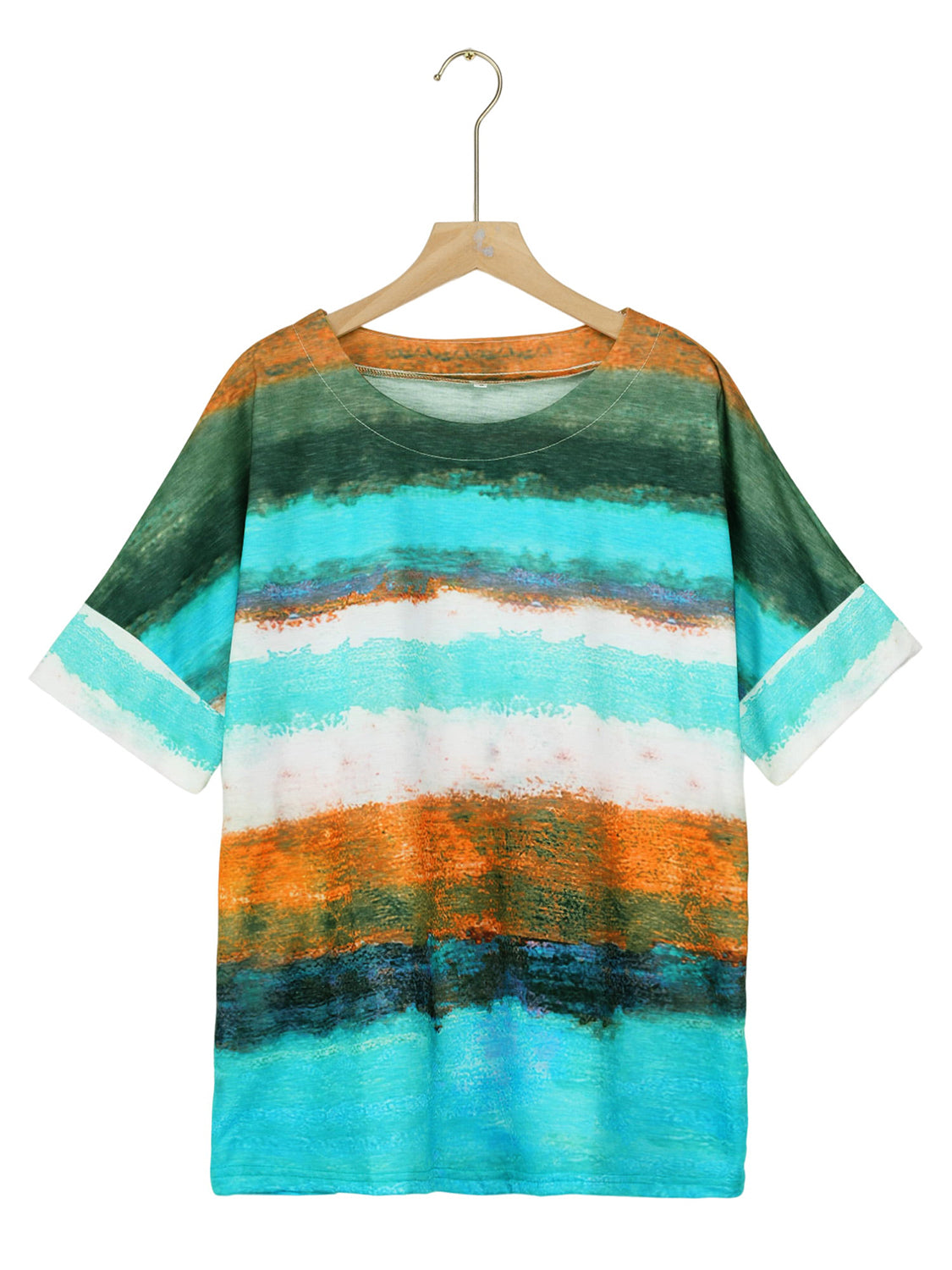 Rio Dreams Size Inclusive Color Block Round Neck Half Sleeve T-Shirt