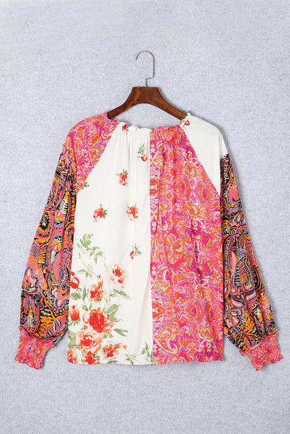 Multicolor Floral Patchwork Blouse