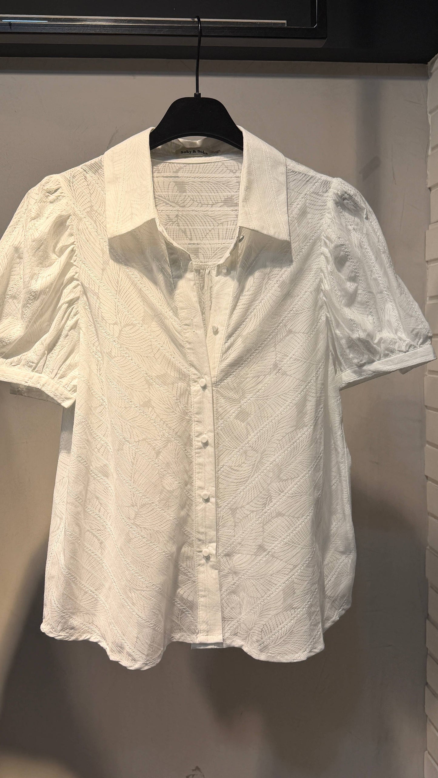 Women's Chic Lace-Embroidered Blouse SS26: White / XL