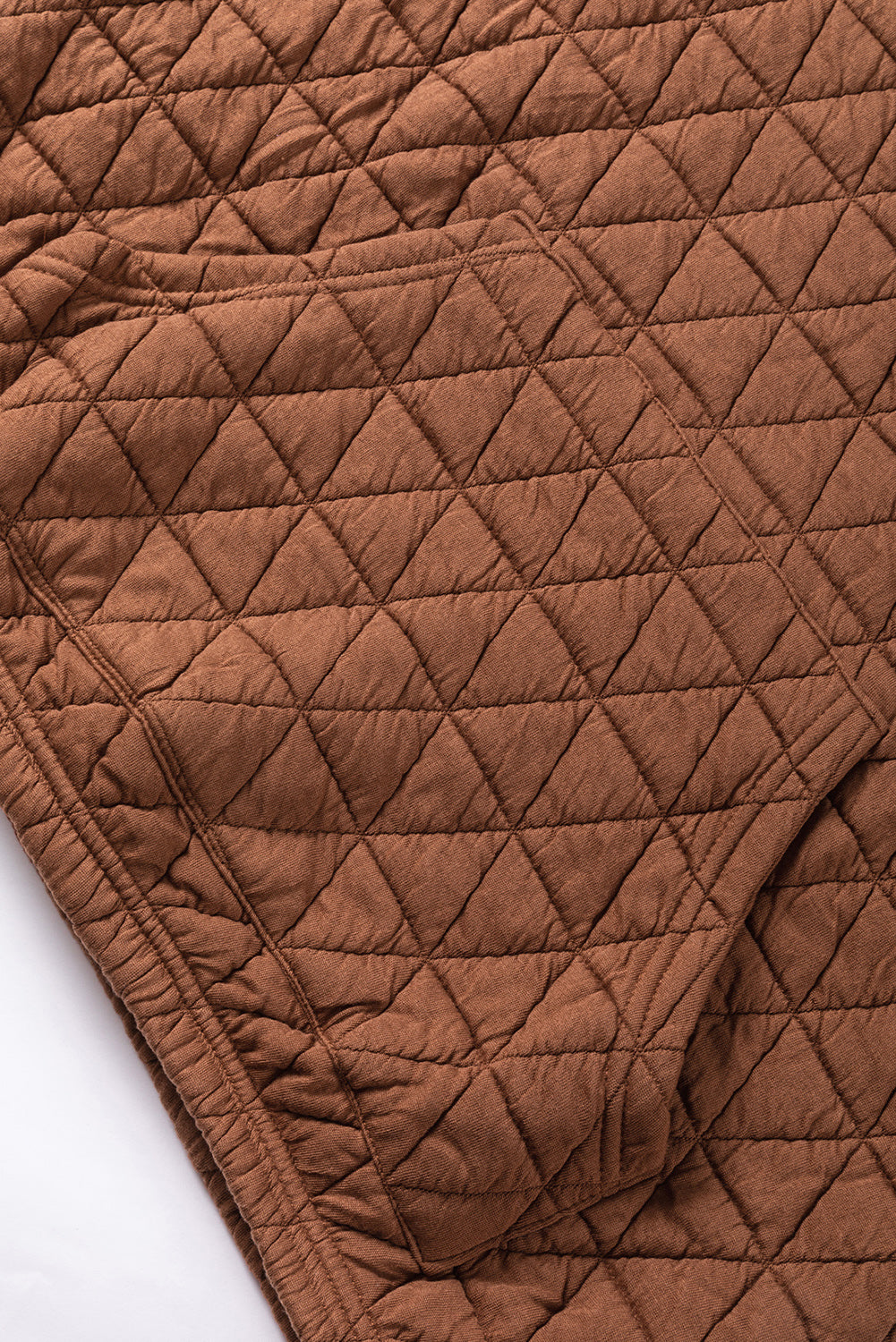 Cozy Coffee Quilted Kangaroo-Pocket Hoodie