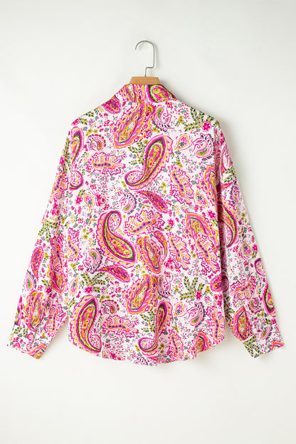 Pink Floral Paisley Printed Shirt