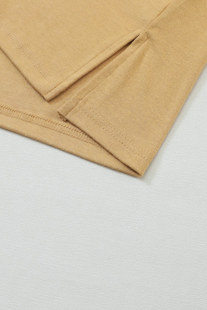 Flaxen Colorblock Striped Bishop Sleeve Top