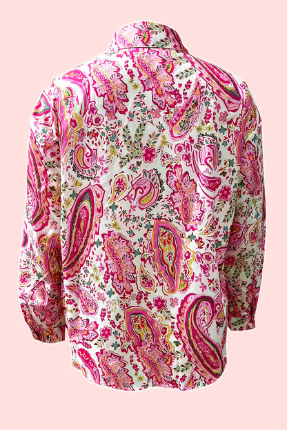 Pink Floral Paisley Printed Shirt