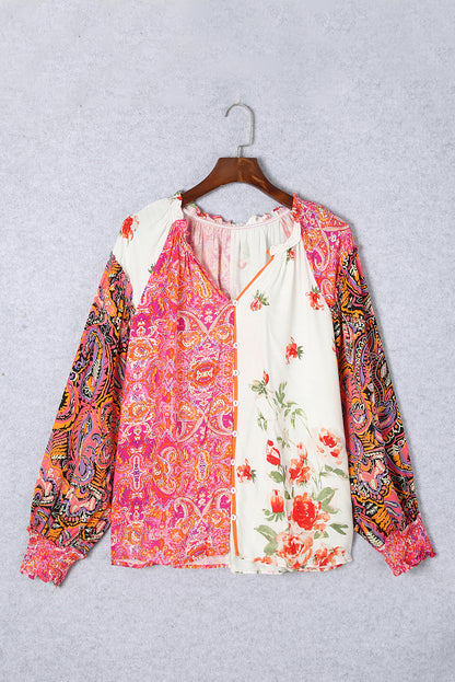 Multicolor Floral Patchwork Blouse