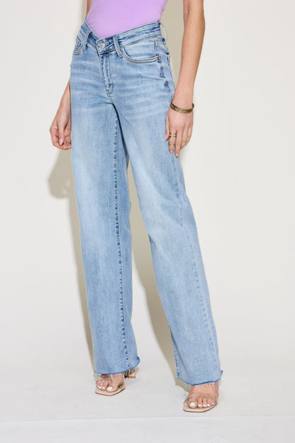 Size Inclusive V Front Waistband Straight Jeans