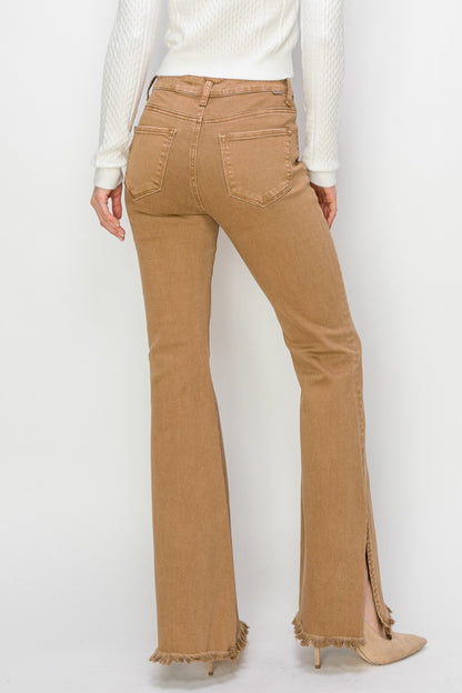 Bailey Size Inclusive High Waist Side Slit Flare Jeans