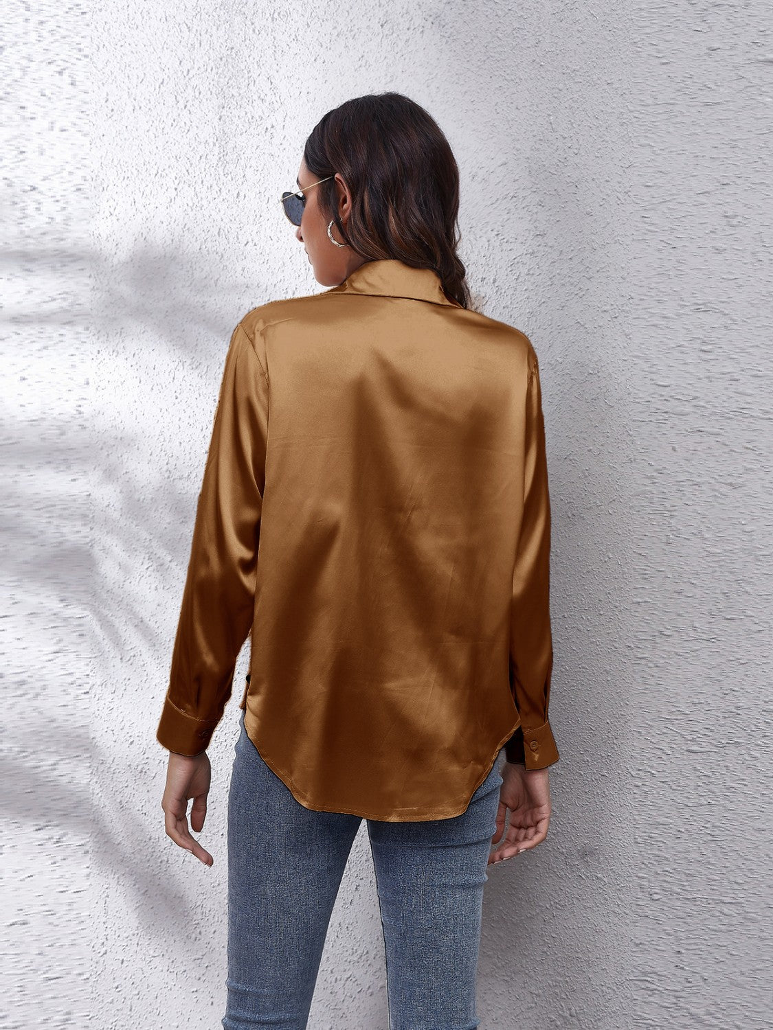 Button Up Classic Satin Shirt