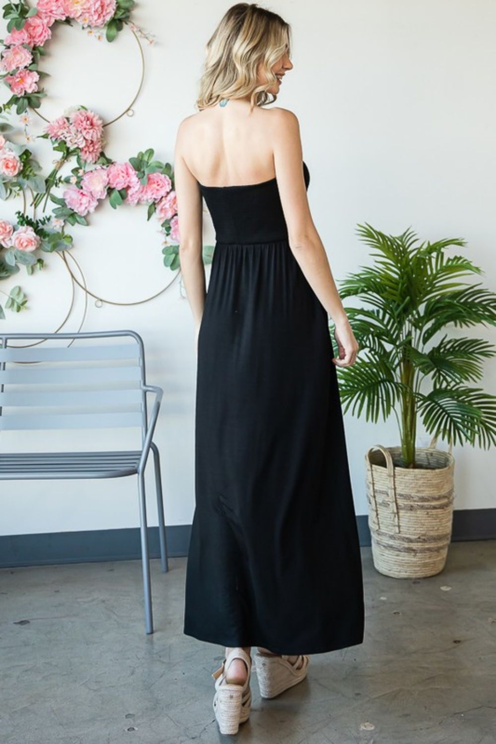 Sarah Size Inclusive Strapless Maxi Dress with Pockets