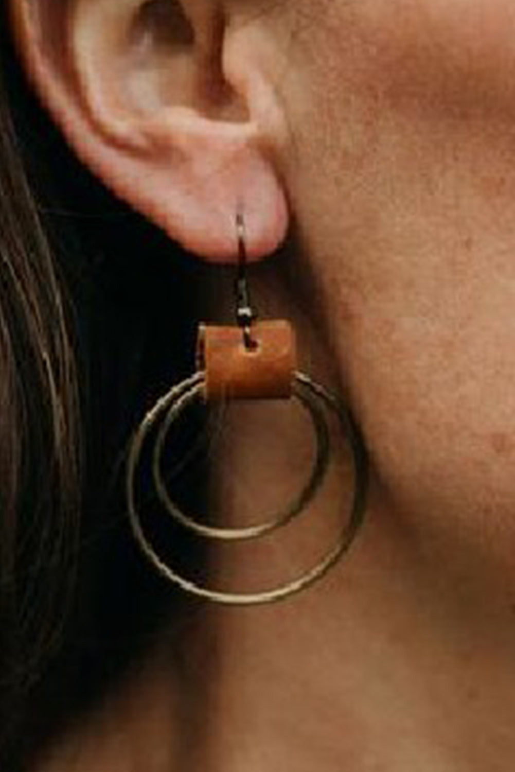 Gold Boho Vintage Hoop Hook Earrings