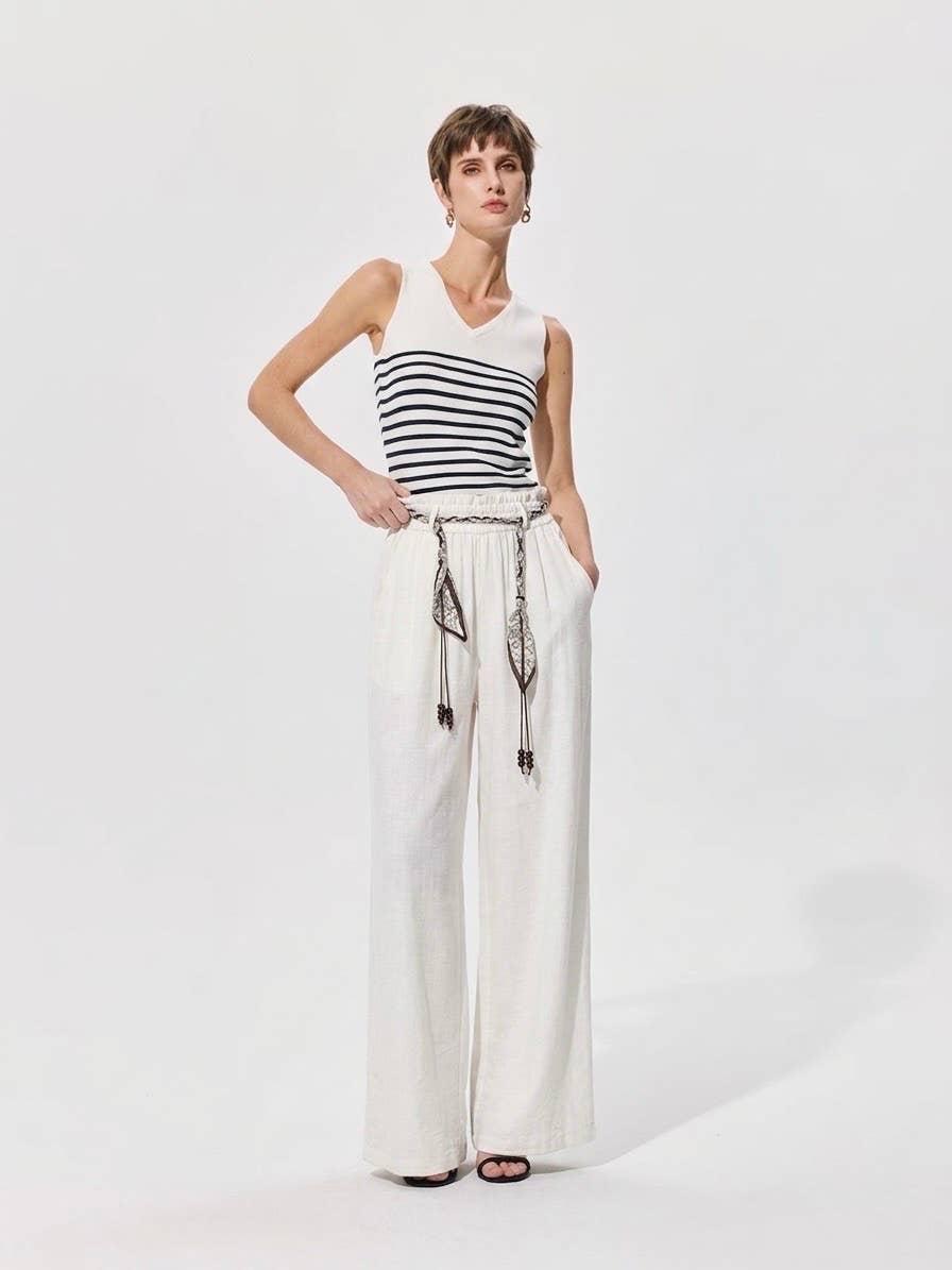 Miranda wide, flowing pants with an adjustable waist