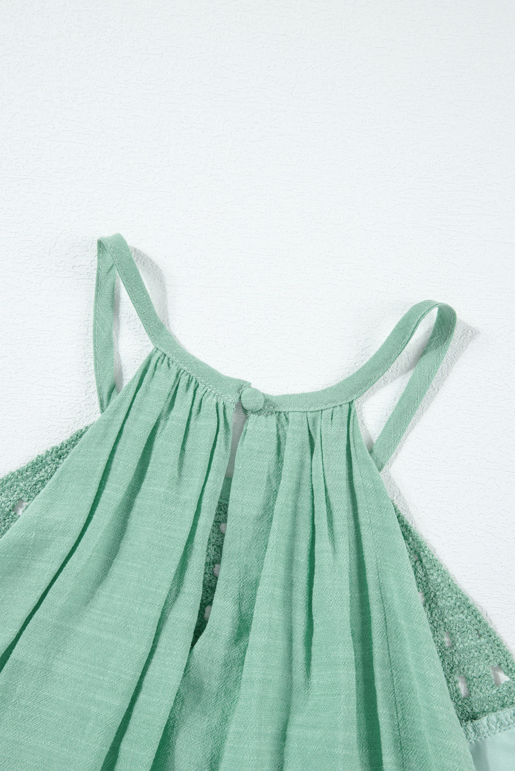 Misty Green Crochet Halter Tank Top