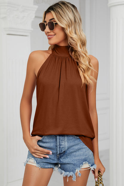 Stephanie Tied Grecian Neck Tank