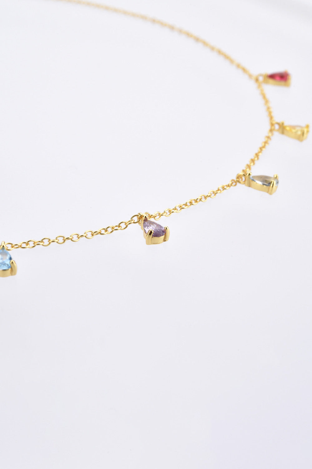 Multi-Stone Zircon Necklace in Sterling Silver or Gold Plated
