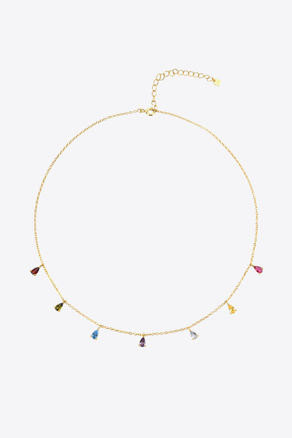 Multi-Stone Zircon Necklace in Sterling Silver or Gold Plated