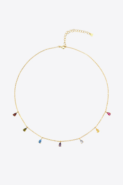 Multi-Stone Zircon Necklace in Sterling Silver or Gold Plated