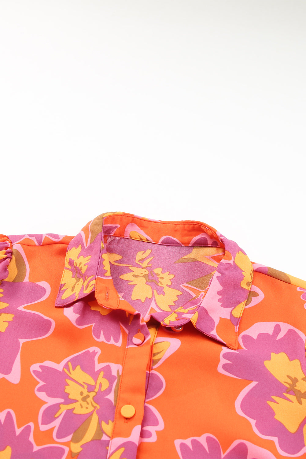 Printed Bishop Sleeve Collared Shirt