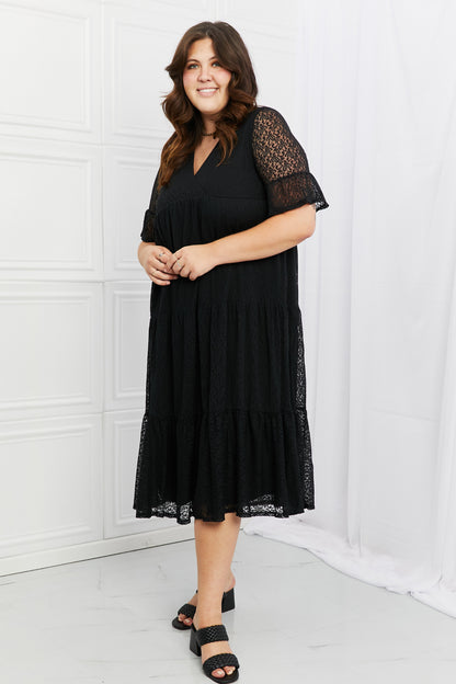 Black Lace Tiered Dress