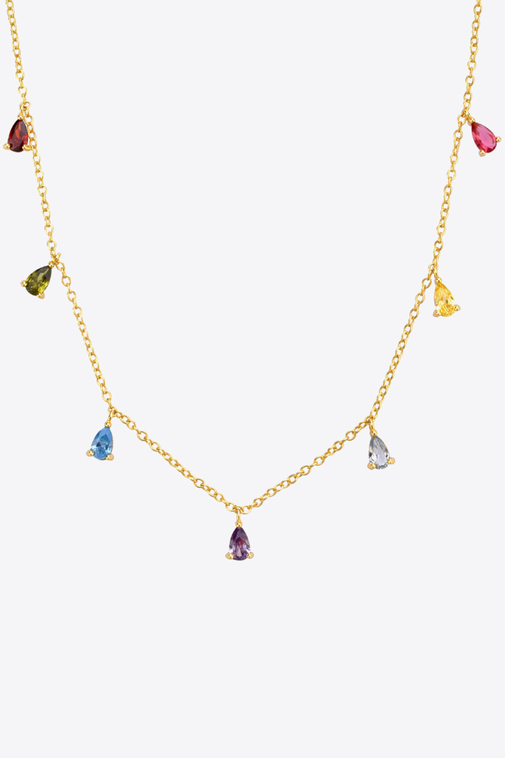Multi-Stone Zircon Necklace in Sterling Silver or Gold Plated