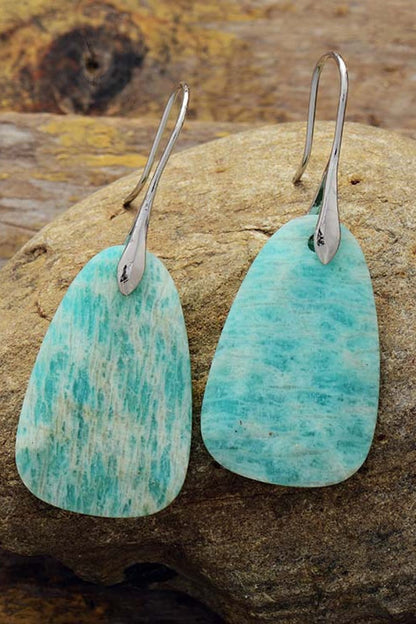 Pendientes colgantes de piedra natural